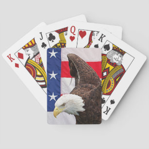 Bald Eagle with the American Flag Poker Cards