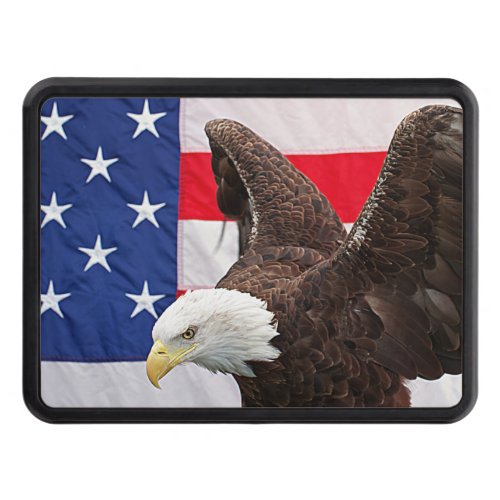 Bald Eagle with the American Flag Tow Hitch Cover