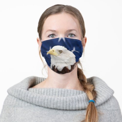 Bald Eagle with the stars Adult Cloth Face Mask