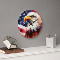 Bald Eagle with United States of America flag