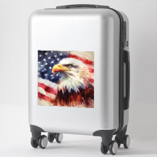 Bald Eagle with United States of America flag Sticker