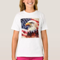 Bald Eagle with United States of America flag