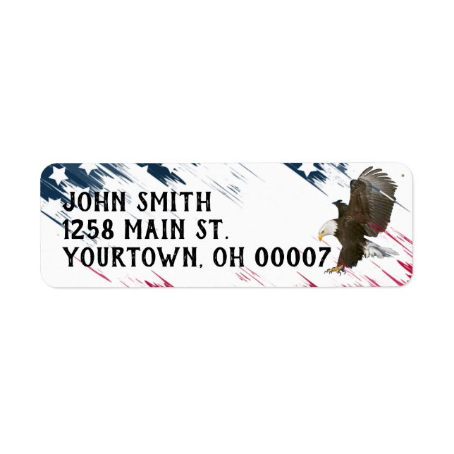 Bald Eagle with USA Flag Graphic Label (Front)