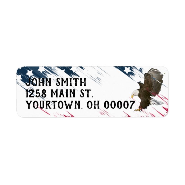 Bald Eagle with USA Flag Graphic Label (Front)