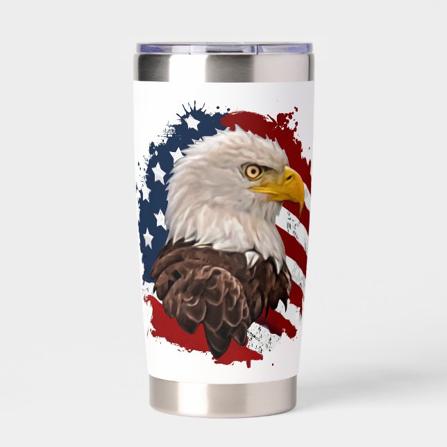 Bald Eagle with USA Flag Patriotic  Insulated Tumbler (Front)