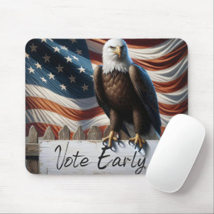 Bald Eagle With Vote Sign Mouse Pad