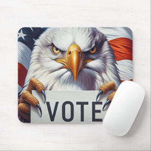 Bald Eagle With Vote Sign Mouse Pad
