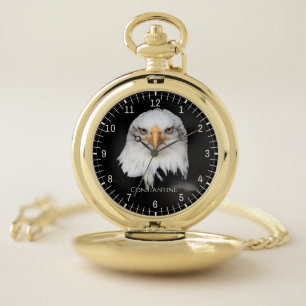 Bald Eagle wonderful customizable Pocket Watch