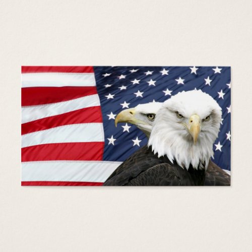 Bald eagles American flag profile card Business Cards