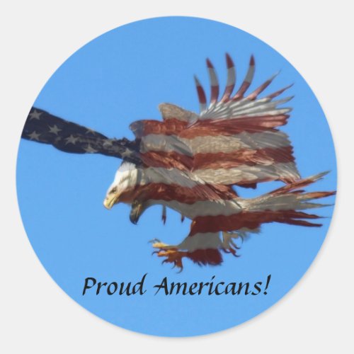 Bald Eagles Patriotic US Flag Stickers