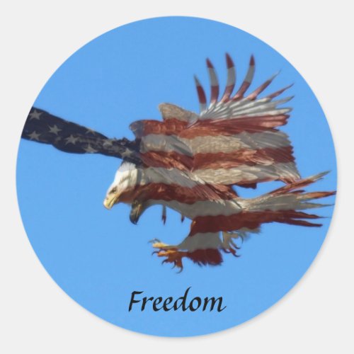 Bald Eagles Patriotic US Flag Stickers