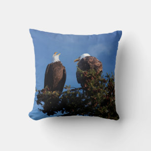 Bald Eagles Sharing a Laugh Funny Throw Pillow