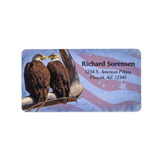 Bald Eagles Stars And Stripes Patriotic Theme Labe Label (Front)