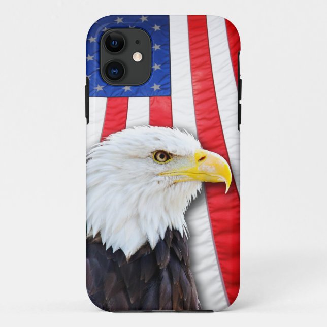 Bald eeagle and flag Case-Mate iPhone case (Back)