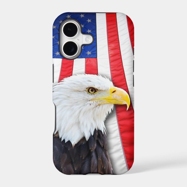 Bald eeagle and flag iphone case (Back)