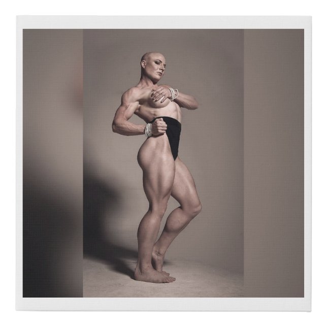 Bald elegance faux canvas print (Front)