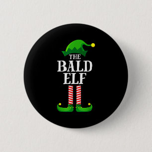 Bald Elf Matching Family Group Christmas Party Pyj Button