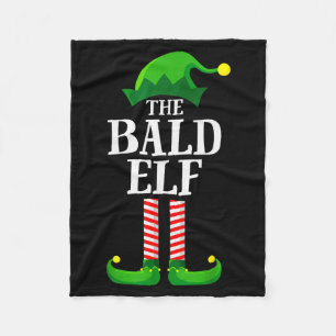 Bald Elf Matching Family Group Christmas Party Pyj Fleece Blanket