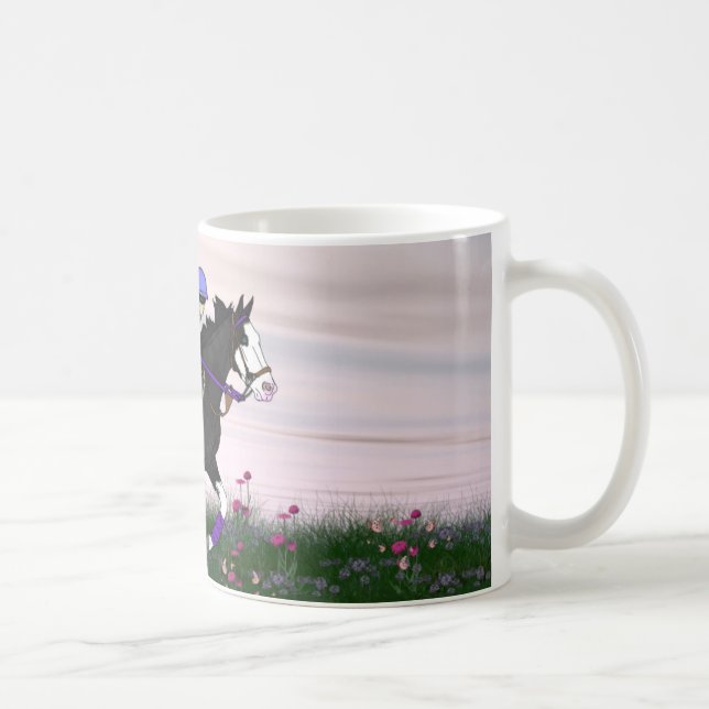 Bald Face Paint Horse and Rider Coffee Mug (Right)