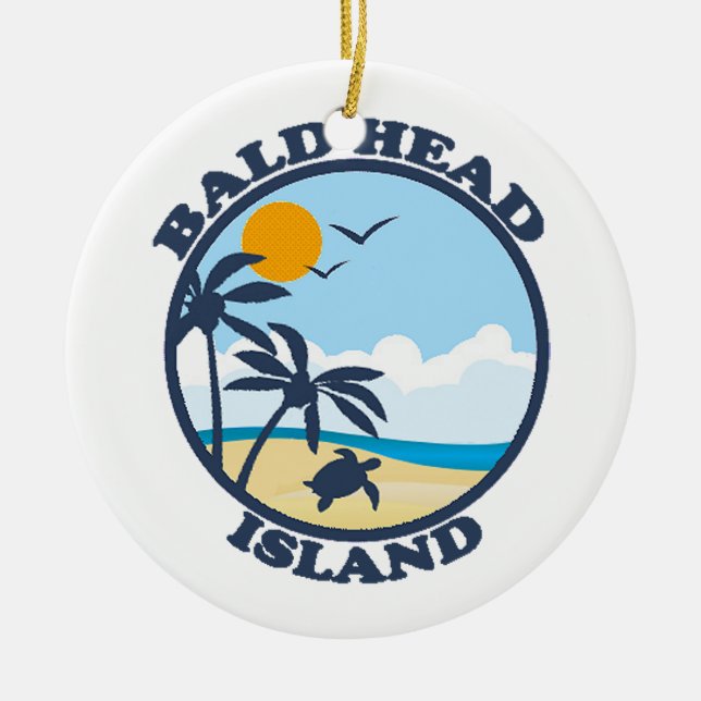 Bald Head Island. Ceramic Ornament (Front)