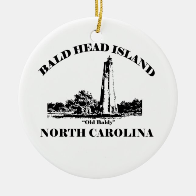 Bald Head Island. Ceramic Ornament (Front)
