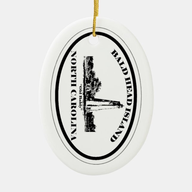 Bald Head Island. Ceramic Ornament (Front)