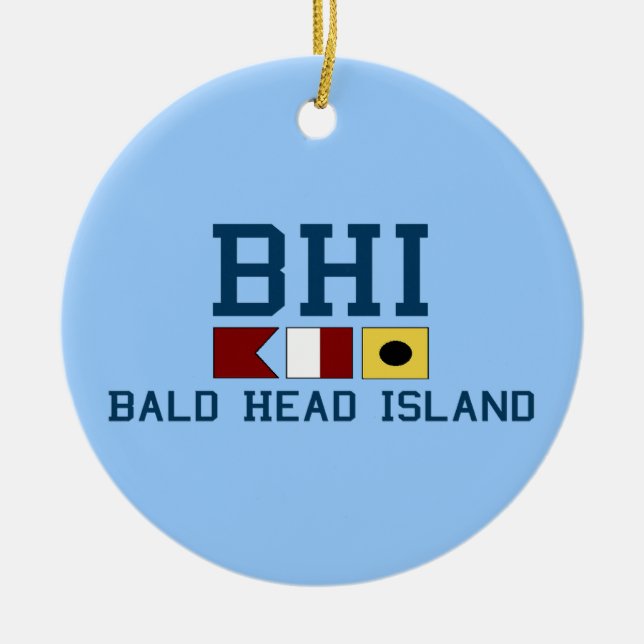 Bald Head Island. Ceramic Ornament (Front)