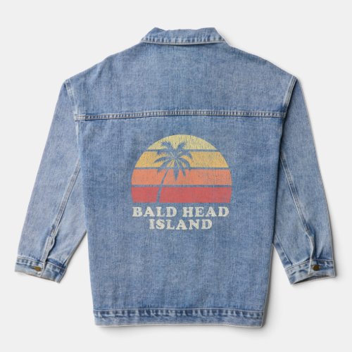 Bald Head Island NC Vintage 70s Retro Throwback  Denim Jacket