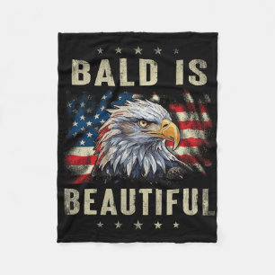 Bald Is Beautiful 4th Of July Independence Day Ame Fleece Blanket