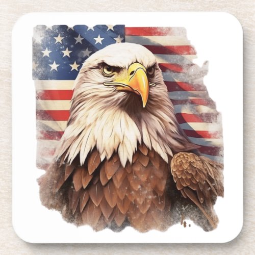 Bald is beautiful Flag of the USA Beverage Coaster