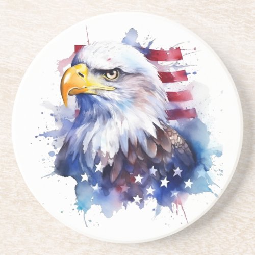 Bald is beautiful Flag of the USA Coaster