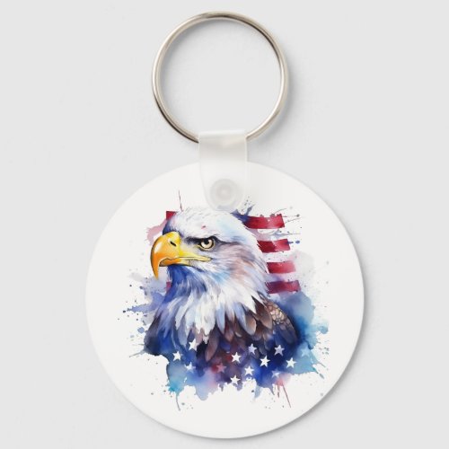 Bald is beautiful Flag of the USA Keychain