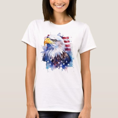 Bald is beautiful Flag of the USA T_Shirt