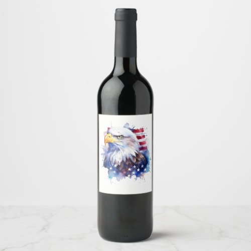 Bald is beautiful Flag of the USA Wine Label