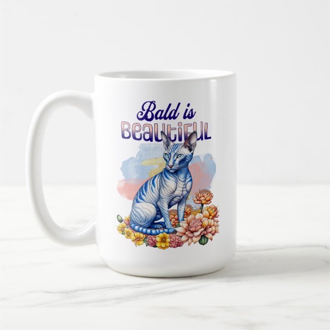 Bald is Beautiful | Hairless Cat Coffee Mug (Left)