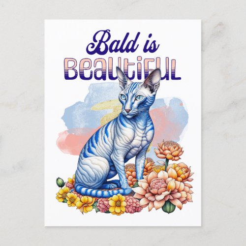 Bald is Beautiful  Hairless Cat Postcard