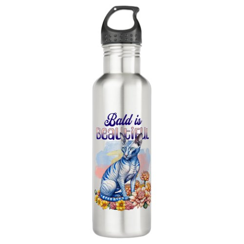 Bald is Beautiful  Hairless Cat Stainless Steel Water Bottle