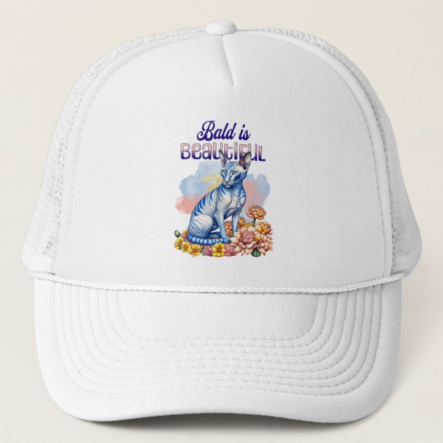 Bald is Beautiful | Hairless Cat Trucker Hat (Front)