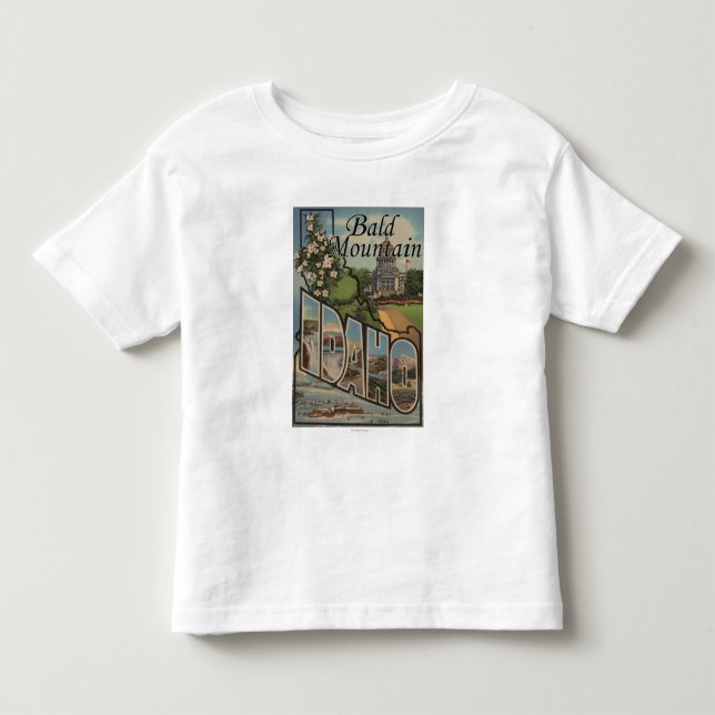 Bald Mountain, Idaho - Large Letter Scenes Toddler T-shirt (Front)