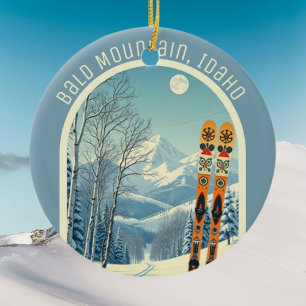 Bald Mountain Idaho ski area souvenir Ceramic Ornament