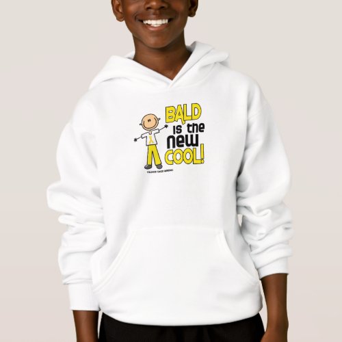 Bald Stick Figure Collection Childhood Cancer Hoodie