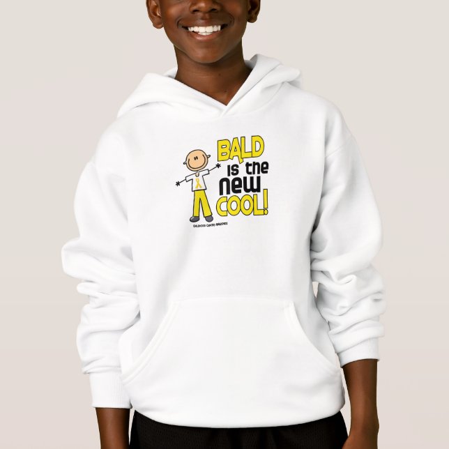 Bald Stick Figure Collection (Childhood Cancer) Hoodie (Front)