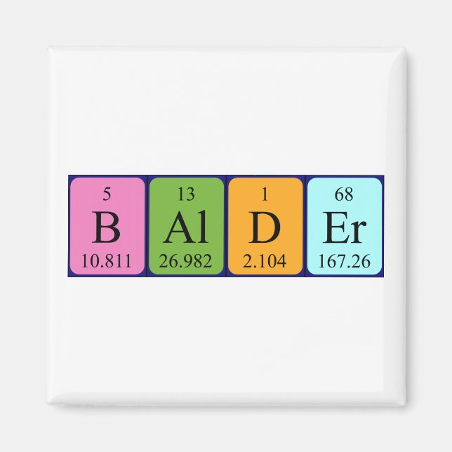 Balder periodic table name magnet (Front)