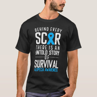 Baldness Hair Loss Blue Ribbon Alopecia Areata Awa T-Shirt