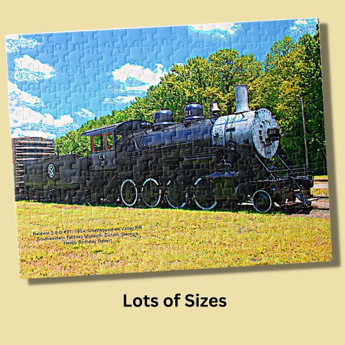 Baldwin 2_8_0 Steam Engine Locomotive _ Add Name Jigsaw Puzzle