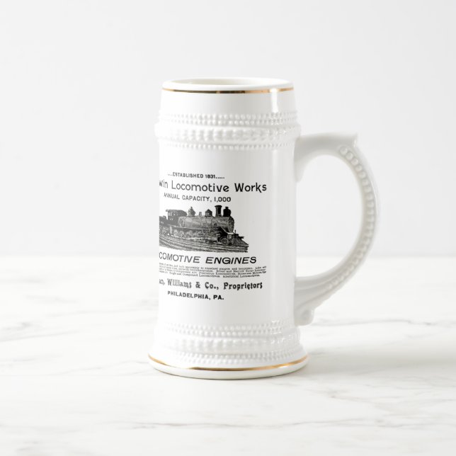 Baldwin Locomotive Works 1895 Beer Stein (Right)