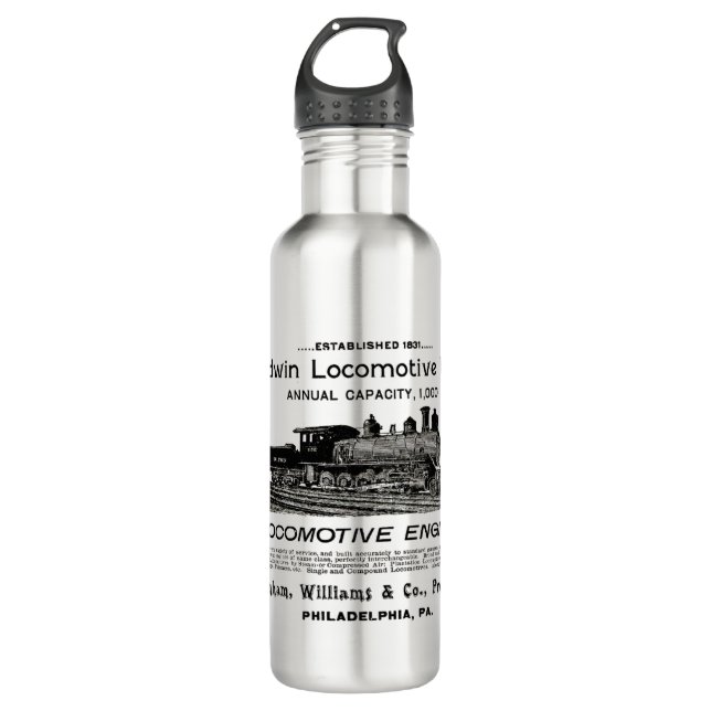 Baldwin Locomotive Works 1895    Stainless Steel Water Bottle (Front)