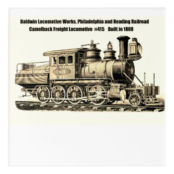 Baldwin Locomotive Works Camelback Locomotive   Acrylic Print by stanrail at Zazzle