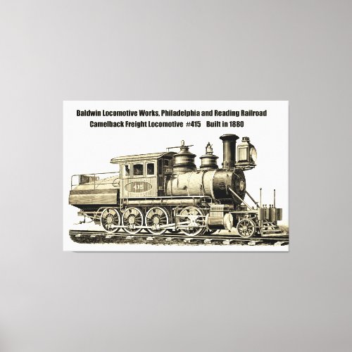 Baldwin locomotive works Camelback locomotive peri Canvas Print