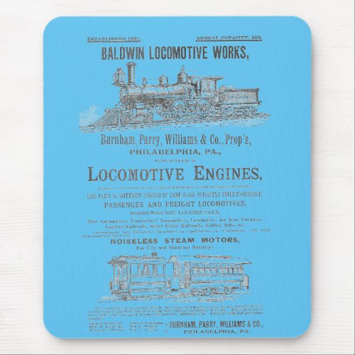 Baldwin Locomotive Works Railway Locomotives   Mou Mouse Pad